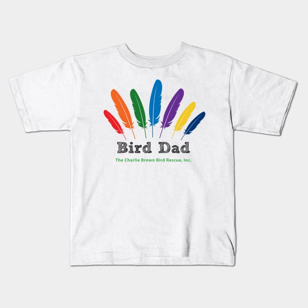 CB bird dad - black type Kids T-Shirt by Just Winging It Designs